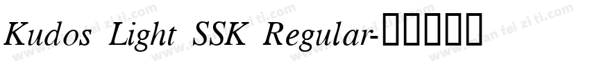Kudos Light SSK Regular字体转换